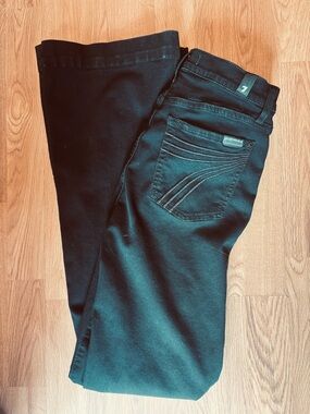 7 for All Mankind Women's Black Dojo Jeans with Contoured Back Pockets